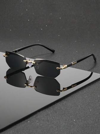 1pc Men Plastic And Metal Small Rimless Multicolor Vintage Shades Basics Fashion Glasses Outdoor Travel Holiday For Party Decoration Tropical Beach Vacay Vacation Outfits Daily Life Holiday Gift Going Out Outfit Suitable For All Face Shapes Fashion Accessories