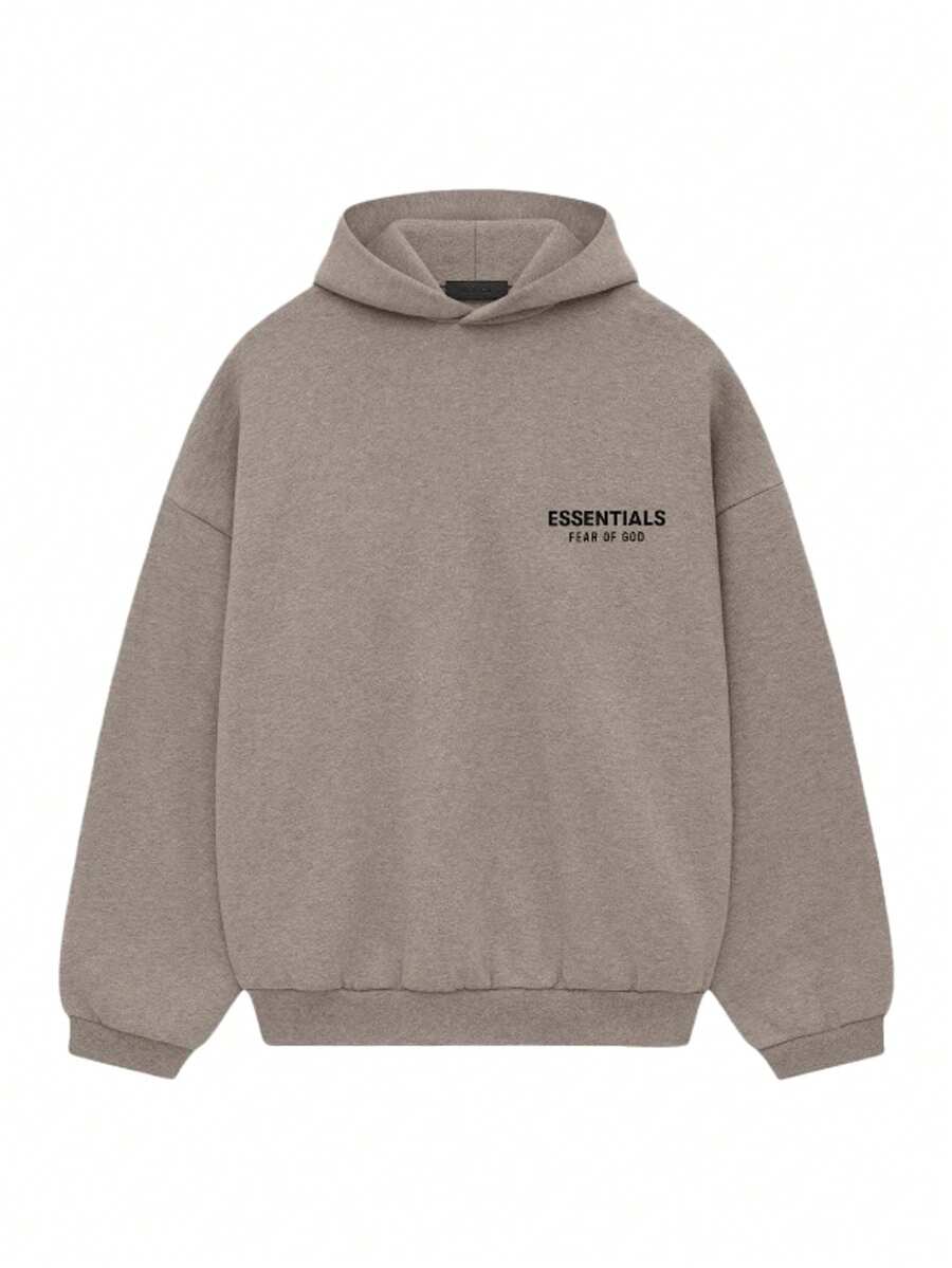 Essentials Autumn Winter Hoodie 'Dark Oatmeal' 'Black' Loose Drop Shoulder Hooded Women Sweatshirt, Vintage Flocking Craftsmanship Combined With Modern Men Breathable Technology, Warm Cotton Flocking, Loose Urban Functional Wear, High-End Cotton For Urban Street Style, Loose Silhouette Gender-Neutral Design, Mixed-Color Cotton For Low-Profile, Preferred Choice For Cafes And Hiking.Fall Halloween Sweater 13-05-FW24 - Lạc đà - Xem 1