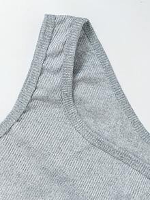 Women's Summer New Loose Sleeveless U-Neck Camisole, Undershirt Vest Top - Grey - View 5