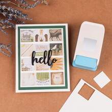 Square Hole Punch, 1 Inch Craft Lever Paper Punches, Portable Manual Square Stamp Craft Puncher For Crafting Card Making Supplies, DIY Projects, Gifts,Stationery, Greeting Cards Arts Fun Project - 彩色 - 查看 6