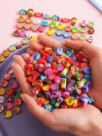 Mini Cute Stationery Erasers - Novelty Animal, Fruit And Heart Shaped Erasers, Pencil Eraser Set, Adorable Student Erasers, For Homework, School, Classroom Rewards, Prizes, Party Favors, Colorful, Random Assortment, Back To School Gifts, Classroom Reward Gifts