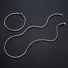 Silver Stainless Steel Rat Tail Necklace And Bracelet Cord Kit - Silver - View 5