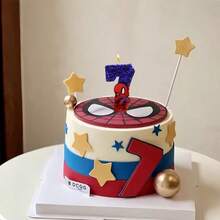 Spider-Man Original Fun Figure Candles Superhero Spiderman 0-7 Candles Cupcake Toppers Cake Decoration For Boy Party Favors