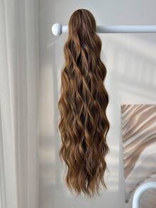 22-24 Inch Wavy Ponytail Hair Extension Claw, Wavy Curly One-Piece, For Women, Multi-Color - Dark Brown - View 6