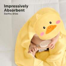 WSXC KeaBabies Hooded Baby Towel For Newborn - Viscose Derived From Bamboo Large Baby Bath Towels With Hood For Boys Girls Toddler Extra Absorbent And Soft Newborn Bath Essentials Duck Regular - Duck - 查看 5