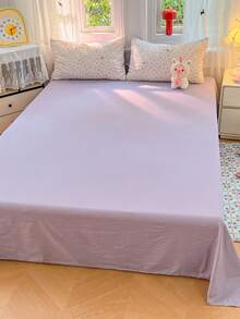 四件套双面床品套装，柔软舒适，卧室床品，可爱小狗蝴蝶结图案，透气柔软，四季皆宜。套装包含：1个被套、1个床单、2个枕套（不含填充物），适用于卧室、宿舍、家庭使用，多种尺寸可选。 - 紫色 - 查看 9