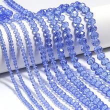 1pc 3/4/6/8/10mm Transparent Blue Faceted Glass Crystal Beads, Shiny Spacer Beads, Fashion Casual Versatile Austrian Style Handmade DIY Beading For Earrings/Bracelets/Anklets/Necklaces Jewelry Making/Christmas Decoration/Holiday Decoration/Wedding Decoration/Window Decoration/Bag & Clothing Accessories - Blue - View 2