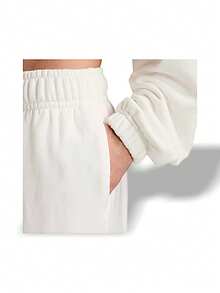 Nike Sportswear French Terry Women's Low-Rise Open-Hem Pants Breathable Versatile Soft Daily School Off-White FV7512-133 - Off White - View 4