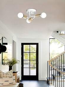 3-Light E27 Branch Pendant Light, Modern Minimalist Design For Bedroom, Dining Room, Kitchen, Closet, Staircase, Bathroom, Balcony, Hallway (Bulbs Not Included) - one-size - View 2