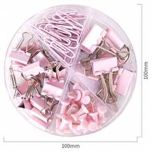 Multi-Functional Paper Clips Long Tail Clips I-Shaped Steel Clips Swan Tail Clip Combination Set, Suitable For Office And Study Use - Hồng - Xem 8