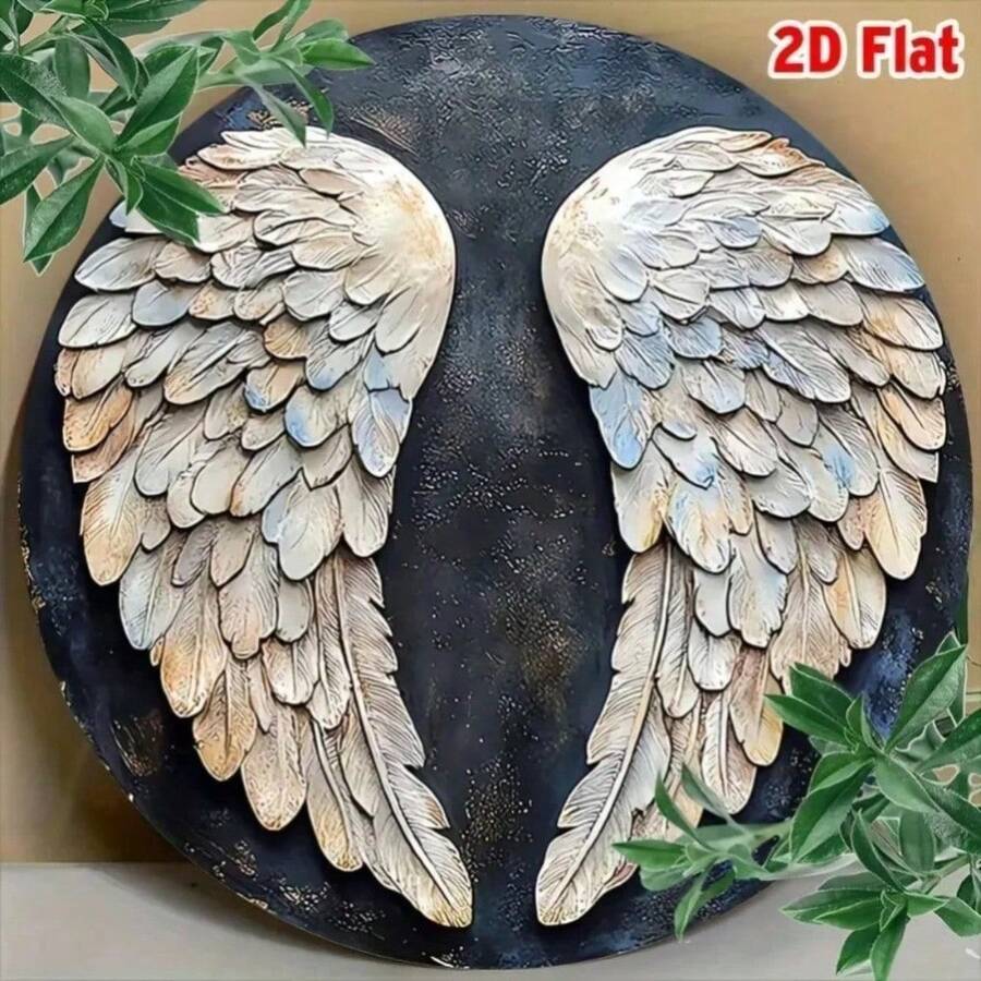 CIFbuy Angel Wings Metal Wall Art 8x8 Inch Aluminum Home Decor Realistic Flat Relief Sculpture For Living Room Bedroom Bathroom Kitchen - Nhiều màu - Xem 1