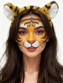 1pc Cute Cartoon Plush Headband, Super Adorable Spotted Puppy Ear Headband, Funny Daily Makeup Washing Face Hair Accessories, Suitable For Holiday, Theme Park, Party, Cosplay, Photo Shoot, Performance - Multicolor - View 8