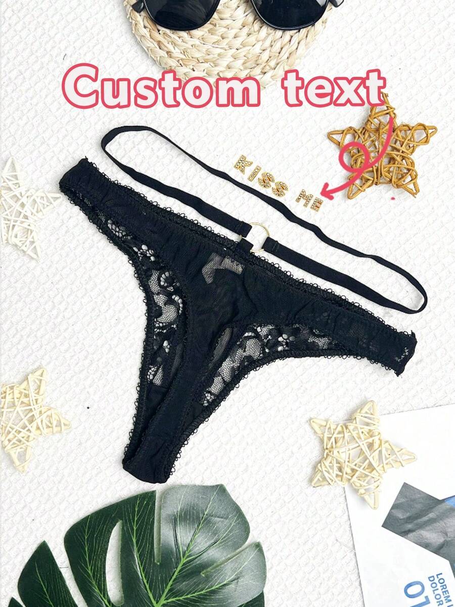 1pc Customized Sexy Women's Panties, Can Be Customized With English Letters, Names, Sexy Patterns, Couple Patterns, Letters, Panty Patterns, Suitable As Valentine's Day Gift, Christmas Gift, Holiday Gift Or Couple Gift