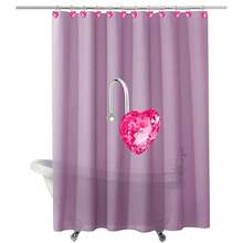 Shower Curtain Hooks Rings For Bathroom, 12PCS Heart Stainless Steel Rust Resistant Decorative Rhinestones Shower Curtain Rings Hangers For Shower Curtains (Single Hook Hot Pink),SingleHookHotPink - SingleHookHotPink - View 6