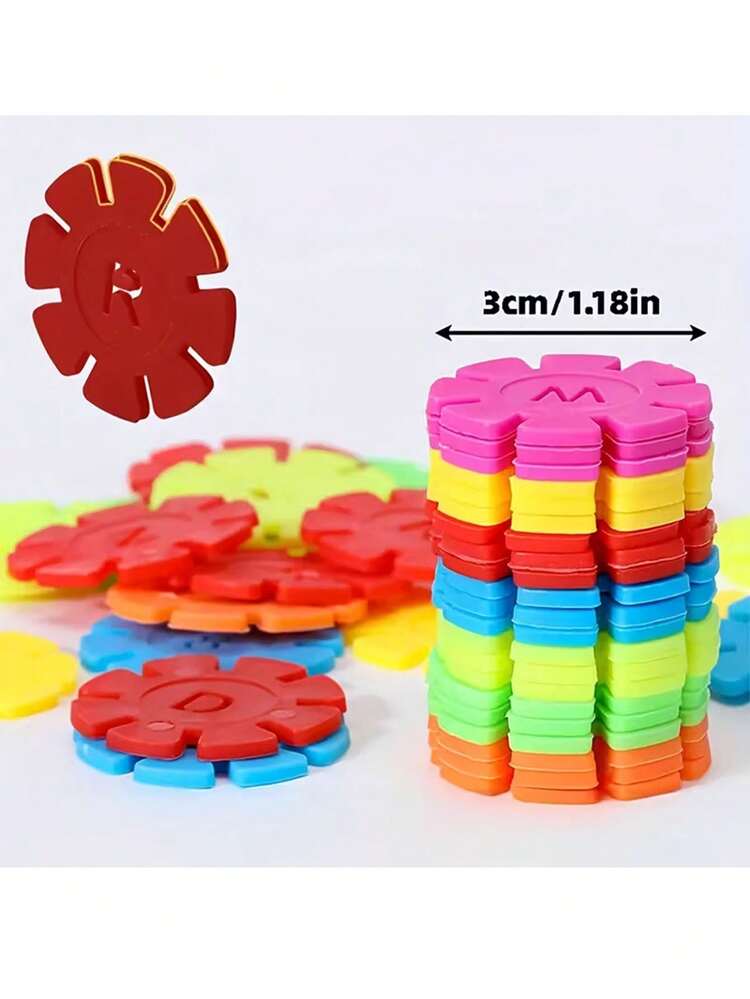 300 delar färgglada byggklossar i plast innehåller gör-det-själv-leksaker i olika former, såsom siffror, bokstäver och snöflingor. Levereras med instruktioner, är hållbart och är ett perfekt val för födelsedagspresenter, festgåvor, julklappar, barnpresenter och julklappsfyllning. - Multifärgad - Visa 7