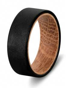 1pc 8mm Black Silvery Tungsten Hammered Ring Whiskey Barrel Rings For Man Engagement Wedding Ring, For Daily Wear, Gift For Party Holiday Birthday Anniversary