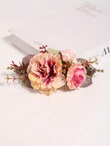 1 件优雅复古花卉新娘发梳，适合乡村写真、泼水节、波西米亚风等场合，聚酯纤维材质，四季皆宜，也可用作学生用品、婚礼配饰等。