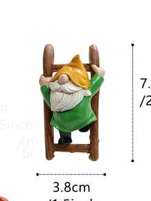 1pc Cute Garden Gnome Hanging Decor - A Uniquely Shaped Resin Gnome Figure With Vibrant Colors And Handcrafted Texture, Perfect For Decorating Planters, Fairy Gardens, And Can Also Be Used As An Indoor/Outdoor Mini Figurine For Yards, Patios, And Home Decor. An Ideal Gift For Gardening Enthusiasts And Gnome Collectors. (Warm Reminder: Please Check The Size Of The Product First. Those Who Are Concerned Should Purchase With Caution) - Multicolor - View 9