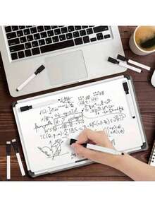 12pcs Reusable Dry Erase Markers, High Quality Black Ink, Black/White Barrel, Washable Water-Based Ink, With Eraser Brush, Back To School, Whiteboard Markers With Eraser Brush For Office & Teaching, Back To School Colors And Styles Random - Black - View 8