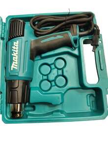 Pistola de Calor, diseñada para trabajos profesionales y domésticos. Ofrece control de temperatura ajustable y flujo de aire constante para tareas como retirar pintura, doblar plásticos, encoger materiales y más. Su diseño ergonómico facilita el uso prolongado y su motor de 120 V garantiza un desempeño estable y eficiente. Ideal para talleres, construcción y reparaciones. - Azul menta - Ver 4