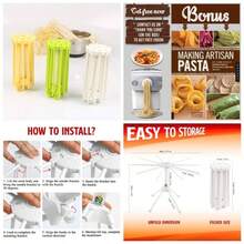 - Estante de secado para pasta Pasta fresca casera 10 asas Fcil almacenamiento y configuracin rpida - blanco - Ver 1