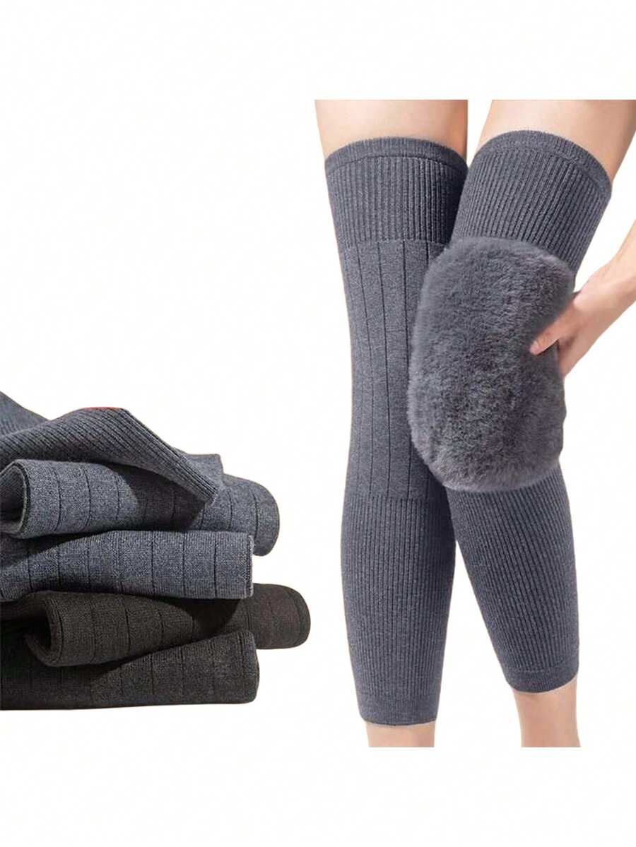 长款针织护膝，保暖防护设计，适合瑜伽、排球、健身塑形等运动，秋冬季节适用。 - 彩色 - 查看 1