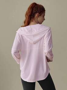 Never me Women's High-Quality Yoga Top, Suitable For Morning Runs, Professional Fitness Jacket, Sun Protection Outerwear For Running Spring Sports - Lilac Purple - View 7