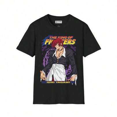 Camiseta Navideña 2025, Camiseta De Agradecimiento, Camiseta De Cuello Redondo Para Niños THE KING OF FIGHTERS IORI YAGAMI T-SHIRT Men's And Women's Soft Cotton Short Sleeve T-SHIRT For Casual Comfort Ropa Navideña Para Niños, Ropa De Rol, Adecuada Para Niños Y Niñas Para El Uso Diario