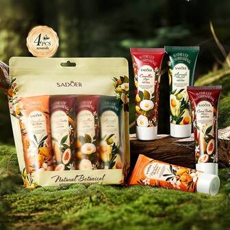 4支装水果香氛保湿护手霜，滋养保湿，24小时长效保湿，预防秋冬季手部干燥皲裂，是节日、派对、圣诞节、万圣节的绝佳礼物