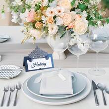 50pcs Elegant Lace Edged Place Cards - Exquisite Tableware For Weddings, Anniversaries, Meetings And Celebration Parties - Multicolor - View 5