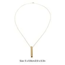Collar de acero inoxidable con respiración consciente: alivia el estrés y silbato portátil para la ansiedad, unisex (dorado) - Dorado - Ver 11