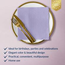 PAW - 50 Pieces Linen-Feel Paper Napkins 16inch X 16inch, Disposable Cloth-Like Napkins Gold, Violet Dinner Napkins For Party, Wedding, Christmas,DinnerNapkins,Violet - 紫色 - 查看 5