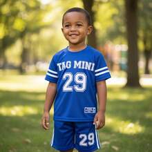 Boys' Summer Shirt And Shorts Set - Blue - View 5