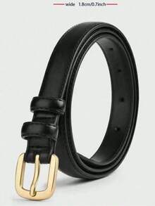 2 pièces/1 pièce Ceinture décorative à boucle fine minimaliste, ceinture en PU rétro casual pour femmes, convient pour l'été, l'automne, l'hiver, Halloween - Multicolore - Voir 21