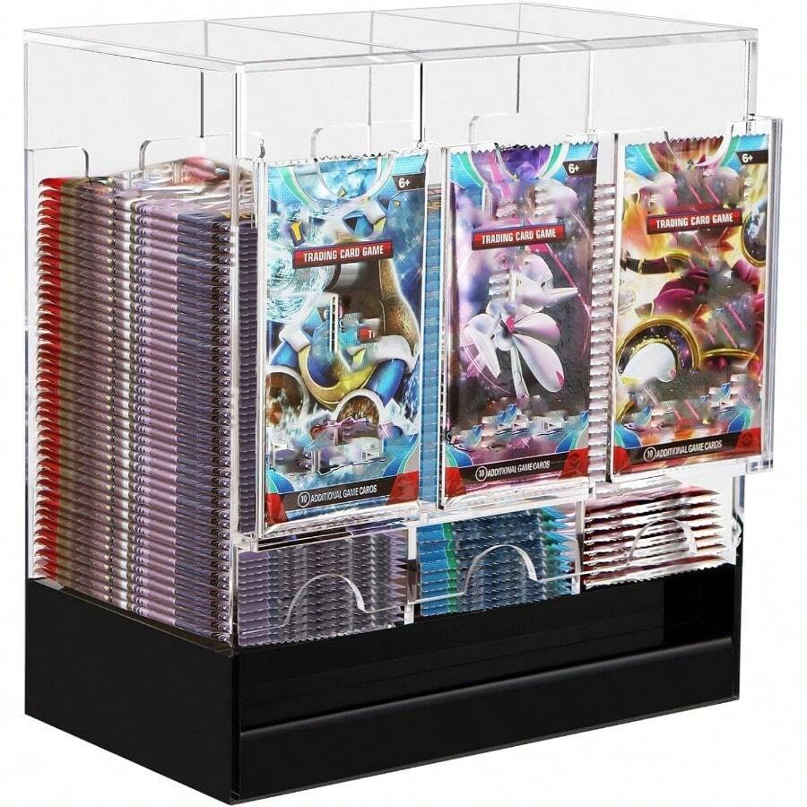 - Dispensador de 3 ranuras, dispensador de tarjetas, caja de acrlico para tarjetas de intercambio/paquetes de refuerzo deportivos 4 mm de grosor - Transparente - Ver 1