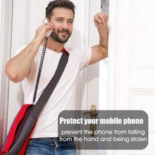 8 pièces/set Lanière de téléphone avec patch de couleur noire, dragonne de téléphone pour protection contre les chutes, idéal pour l'extérieur, la randonnée, le cyclisme, l'escalade