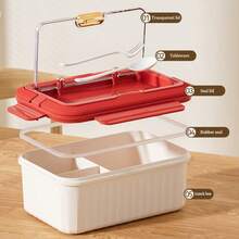 1pc 1100ml/1400ml Large Capacity Lunch Box, Built-In Cutlery, Insulated Bag, Leak-Proof, Adult Lunch Box, School Lunch Box, Modern Stylish Lunch Box, Suitable For Work, Back To School, Camping, Kitchen - Multicolor - View 5