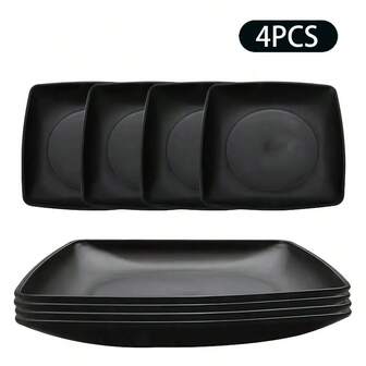 1/2/4pcs Plastic Plates, Suitable For Salad, Fruit, Steak, Dessert And Other Foods