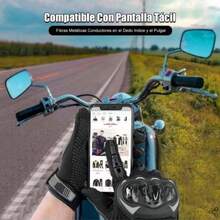 Black Touchscreen Protective Gloves For Motorcycle - 黑色 - 查看 3