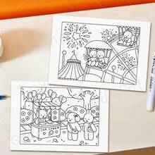 Libro para colorear creativo y lindo con personajes de conejo, libro para colorear de temas de animales para niños, libro de pintura de graffiti, regalo de cumpleaños para niños - Multicolor - Ver 10