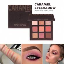 beauty glazed 9-Color Eyeshadow Palette, High Pigmentation, Matte, Shimmer, Natural Smokey, Glitter, Cream & Powder Textures, Waterproof Makeup Palette - #R - 查看 7