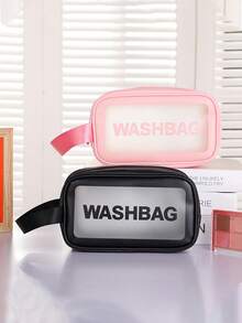 Letter Print Travel Waterproof Toiletry Bag, Cosmetic Organizer Bag For Women, School/Dorm Supplies, Cruise/Beach Essentials, Summer Holiday Must-Haves, Back To School Accessories - Multicolor - View 6