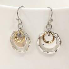 1 Pair Handmade Classic Minimalist Copper Women Earrings, Bohemian Style Simple Earrings, Dual-Tone Earrings, Suitable For Various Occasions - Two-color - View 5