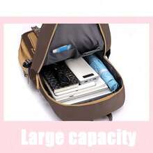 水豚大号背包套装，可爱轻便舒适的书包，适合低年级学生，大容量背包可减轻负重并保护脊椎，包含黑色墨水笔和铅笔盒，大容量多层铅笔盒，返校季必备文具，是学生和圣诞礼物的理想之选。