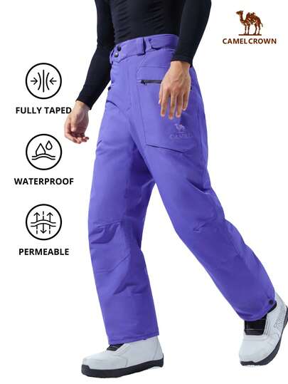CAMEL CROWN Women's Outdoor Ski Pants, Windproof Waterproof Loose Warm Snow Pants For Winter