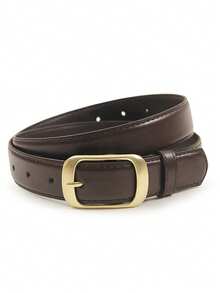 1条女士休闲商务时尚百搭腰带，适合日常搭配牛仔裤和休闲裤 - 棕色 - 查看 3