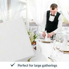 PAW - 50 Pieces White Linen-Feel Paper Napkins 16inch X 16inch, Unicolor Disposable Cloth-Like Napkins, Bathroom Towels, Dinner Napkins For Birthday, Wedding, Party,DinnerNapkins,White - 白色的 - 查看 7