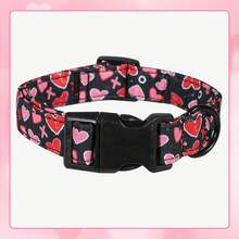 1pc Adjustable Heart-Shaped Dog Collar - Soft & Comfortable Polyester, With Quick Release Buckle, Suitable For Small To Large Breeds - Great For Daily Wear And Photo Shoots - Black - View 10
