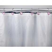 Shower Curtain Hooks Rings For Bathroom, 12PCS Valentines Day Heart Stainless Steel Rust Resistant Decorative Rhinestones Double Shower Hooks Hangers For Shower Curtains, Clothing, Etc.,DoubleHookPink - 雙鉤粉紅 - 查看 7