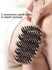 Cepillo de pelo de cerdas de jabalí con 100 agujeros en forma de piña, cepillo de piña de cerdas de jabalí esponjoso, peine de masaje para el cuero cabelludo - Multicolor - Ver 6